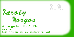 karoly morgos business card